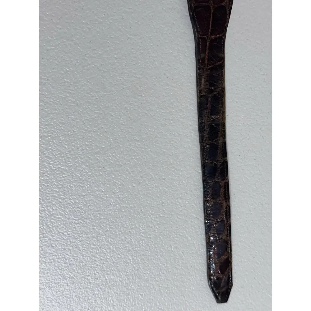 Sherrill Kleinberg Brown American Alligator Women’s Belt SZ 34 No Buckle